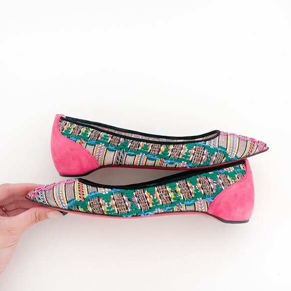 Christian Louboutin Follies Flat EU 36 US 6 Pink Tweed Mesh Tres Hippie Ballet - Picture 8 of 13